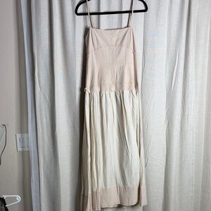 Umgee size L Elegant Beige and Cream Maxi Dress